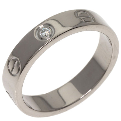 CARTIER mini love ring 1P Diamond #49 Ring K18 White Gold Ladies [Used]