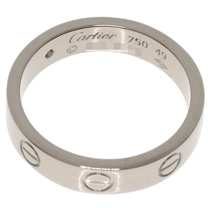 CARTIER mini love ring 1P Diamond #49 Ring K18 White Gold Ladies [Used]