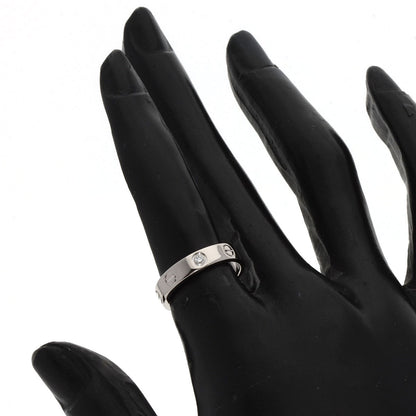 CARTIER mini love ring 1P Diamond #49 Ring K18 White Gold Ladies [Used]