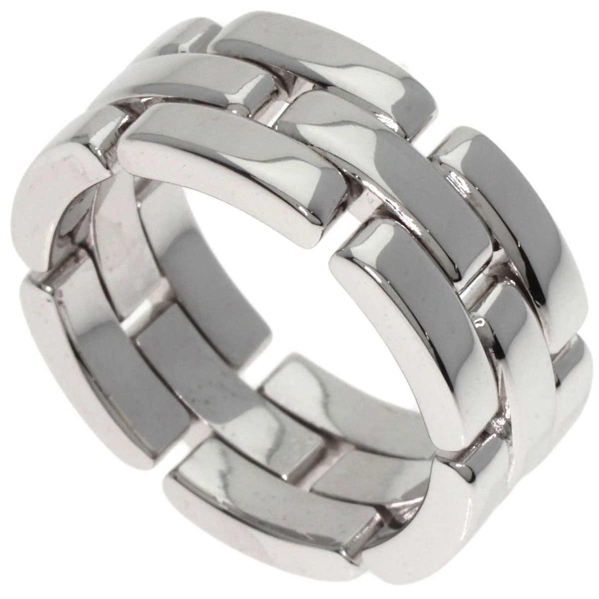 CARTIER   Ring PANTHERE 3 Row #52 K18 White Gold Ladies