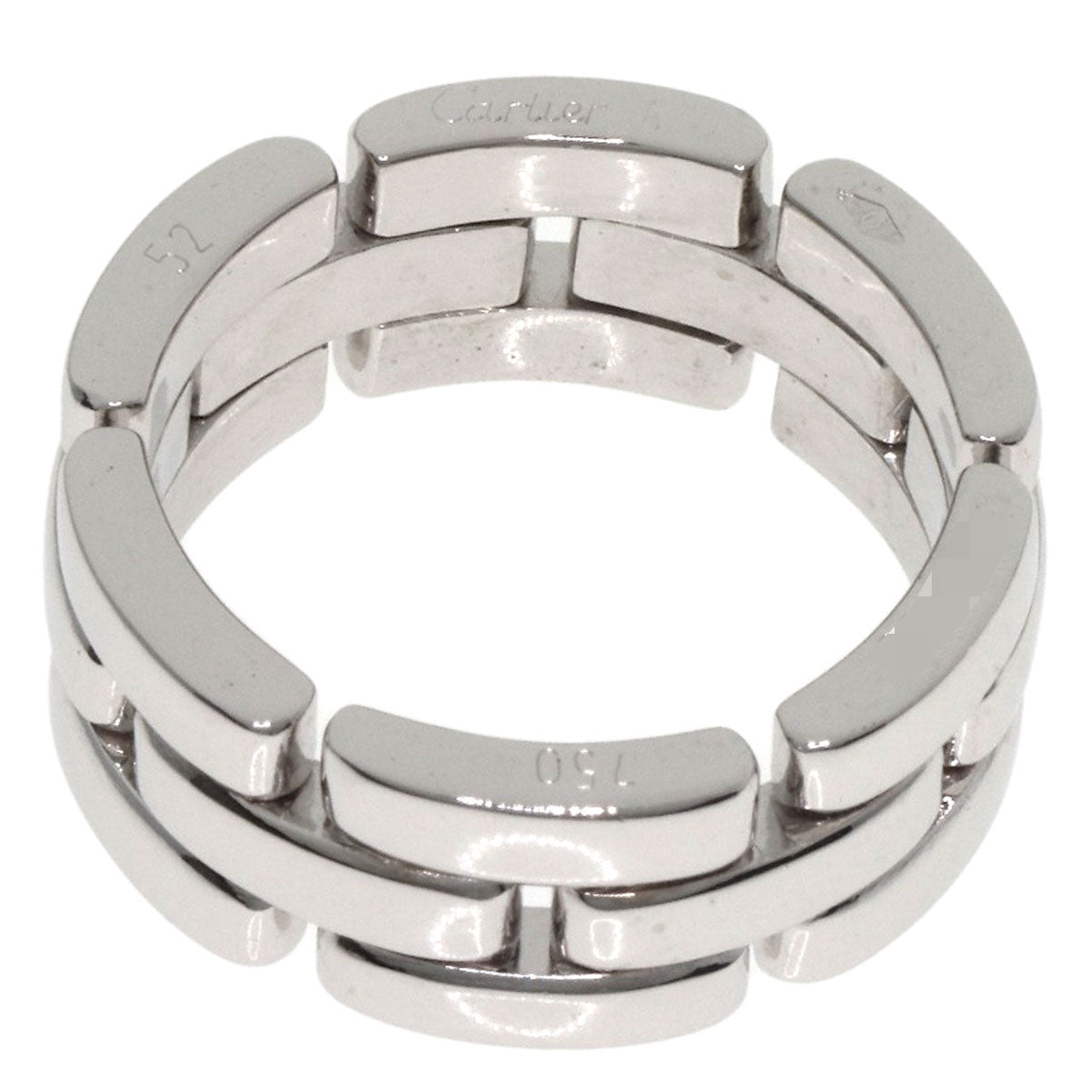 CARTIER   Ring PANTHERE 3 Row #52 K18 White Gold Ladies