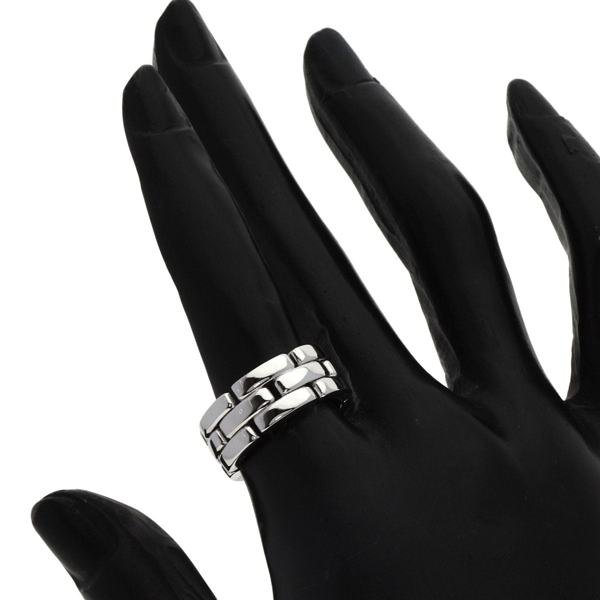 CARTIER   Ring PANTHERE 3 Row #52 K18 White Gold Ladies