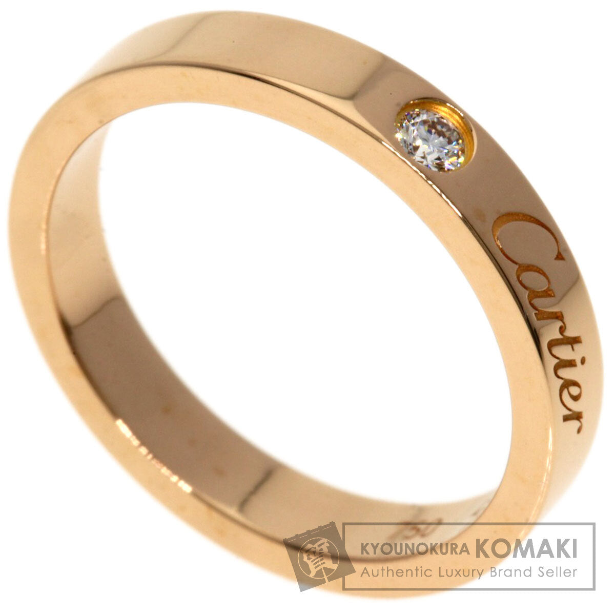 CARTIER Engraved 1P Diamond #49 Ring K18 Pink Gold Ladies [Used]