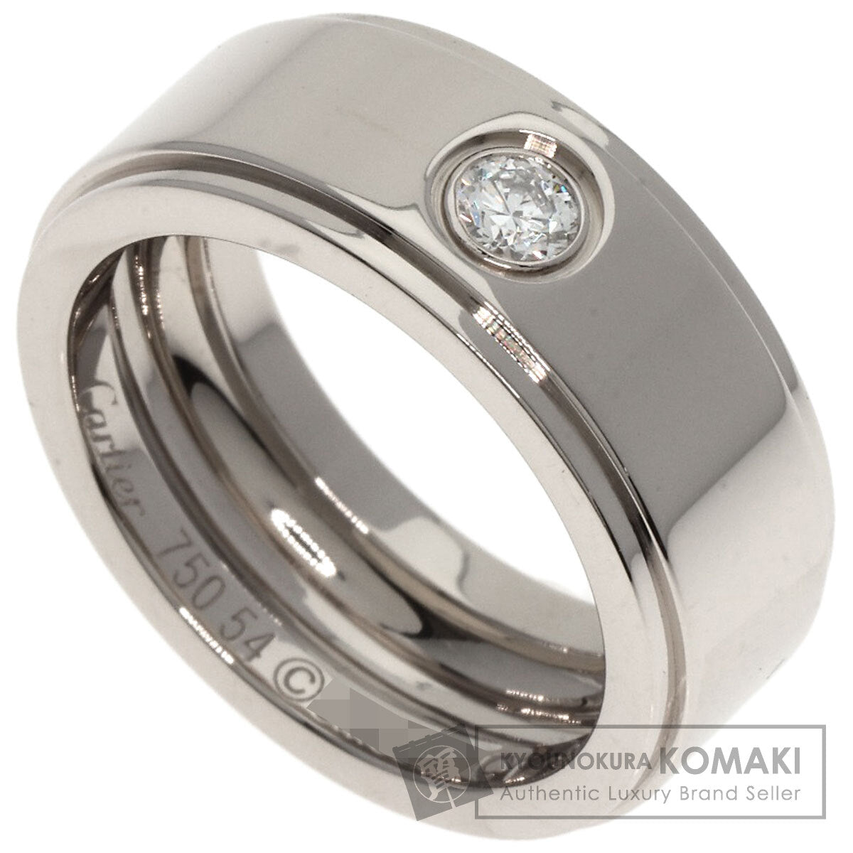 CARTIER Fortune 1P Diamond #54 Ring K18 White Gold Ladies [Used]