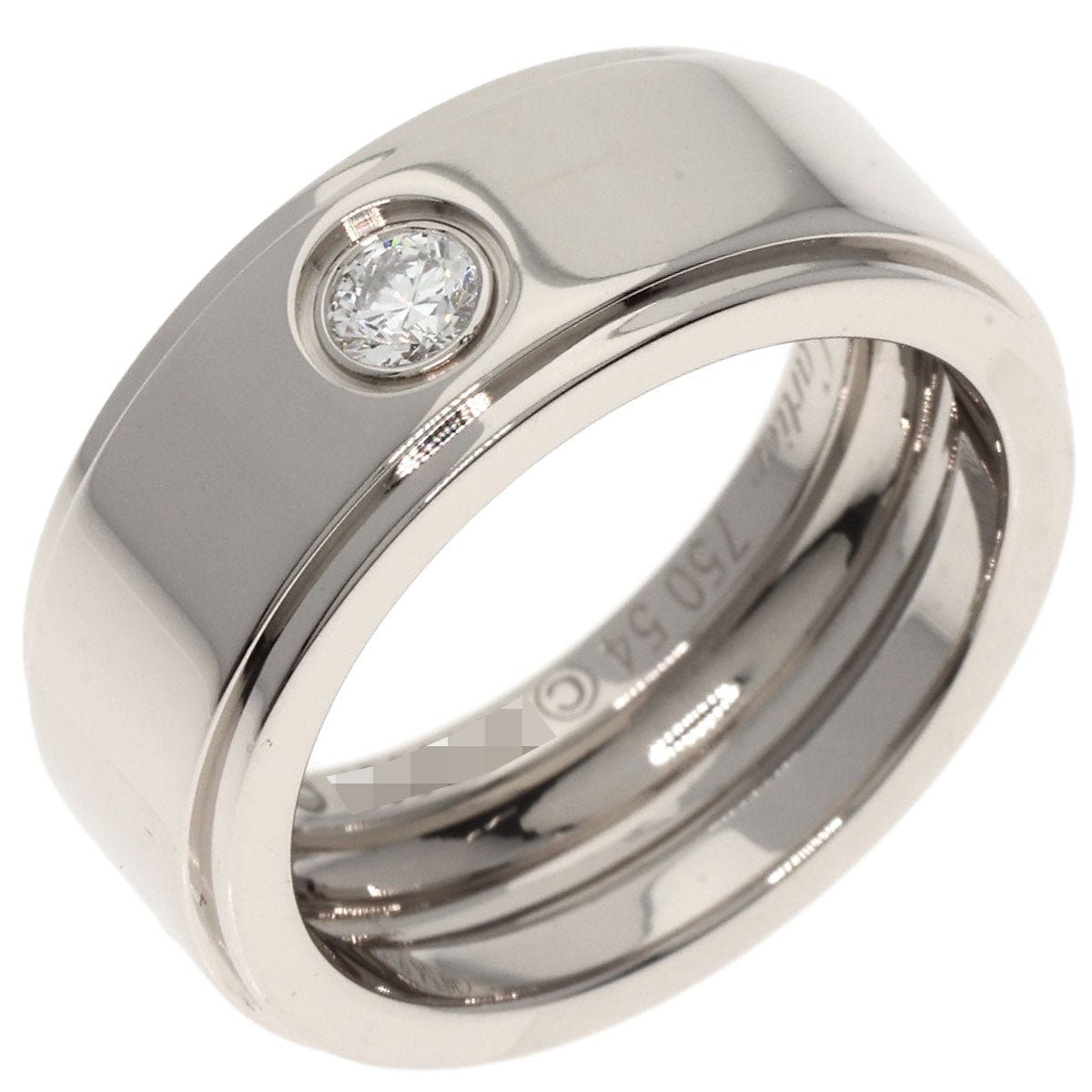 CARTIER Fortune 1P Diamond #54 Ring K18 White Gold Ladies [Used]