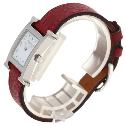 HERMES H watch Watches HH11.210 Stainless Steel/Leather Ladies
