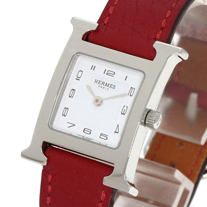 HERMES H watch Watches HH11.210 Stainless Steel/Leather Ladies