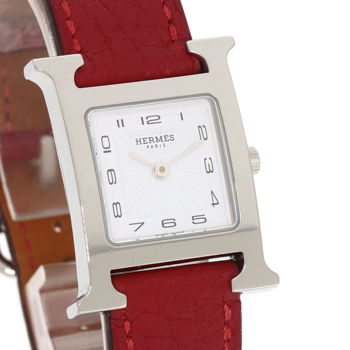 HERMES H watch Watches HH11.210 Stainless Steel/Leather Ladies