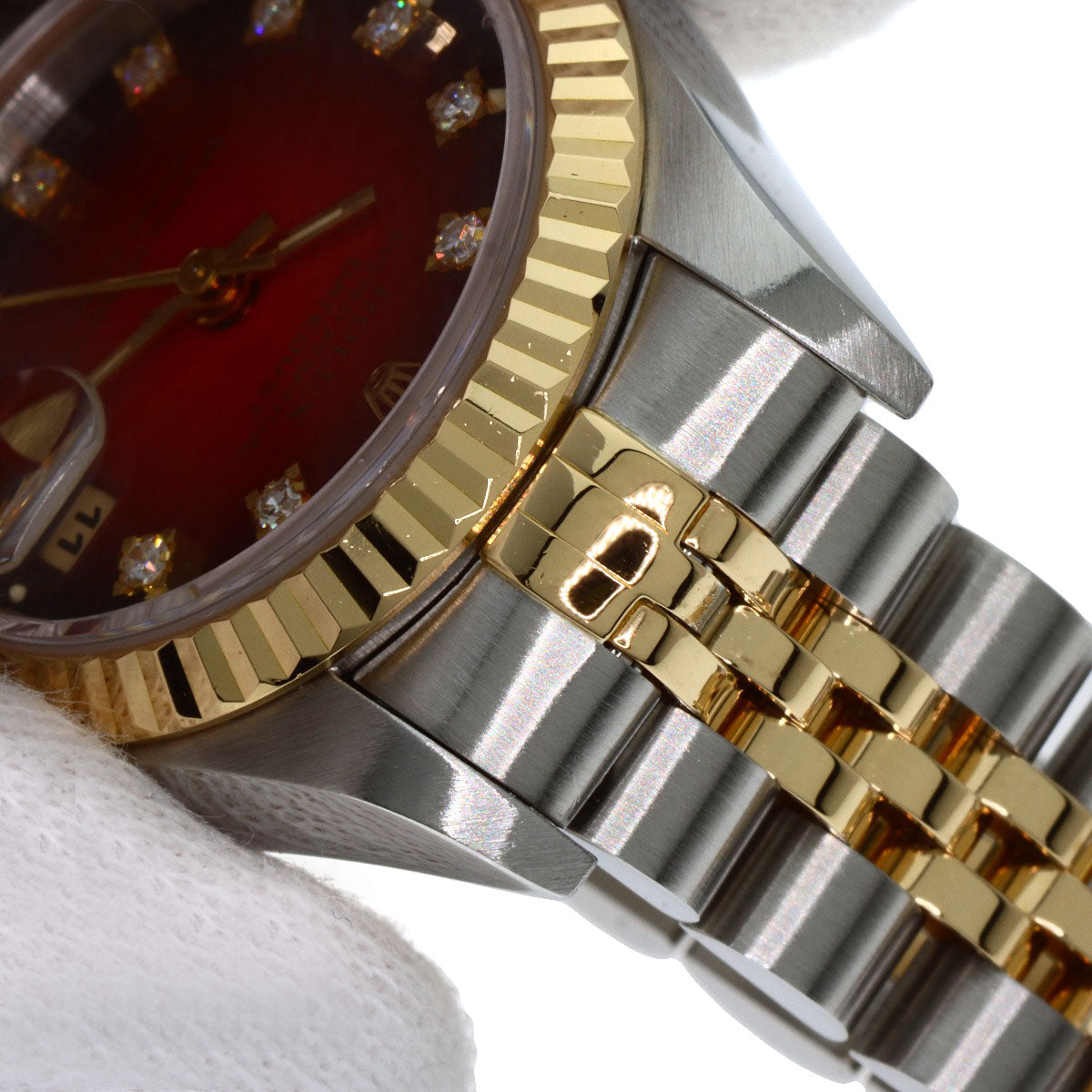 ROLEX Datejust 10P Diamond Cherry Gradation Watches 69173G Stainless Steel/SSxK18YG Ladies