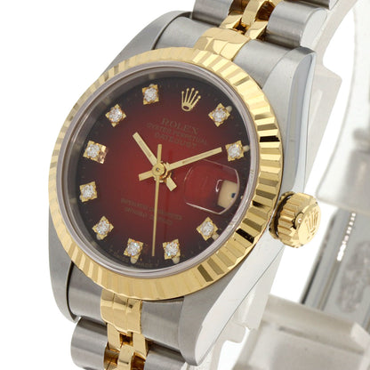 ROLEX Datejust 10P Diamond Cherry Gradation Watches 69173G Stainless Steel/SSxK18YG Ladies