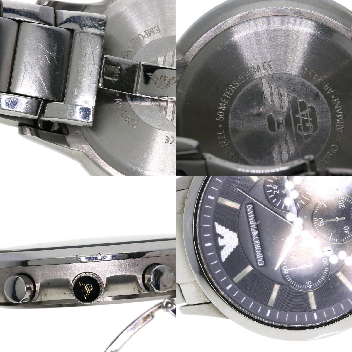 Emporio Armani Round face Watches AR-2434 Stainless Steel/Stainless Steel mens