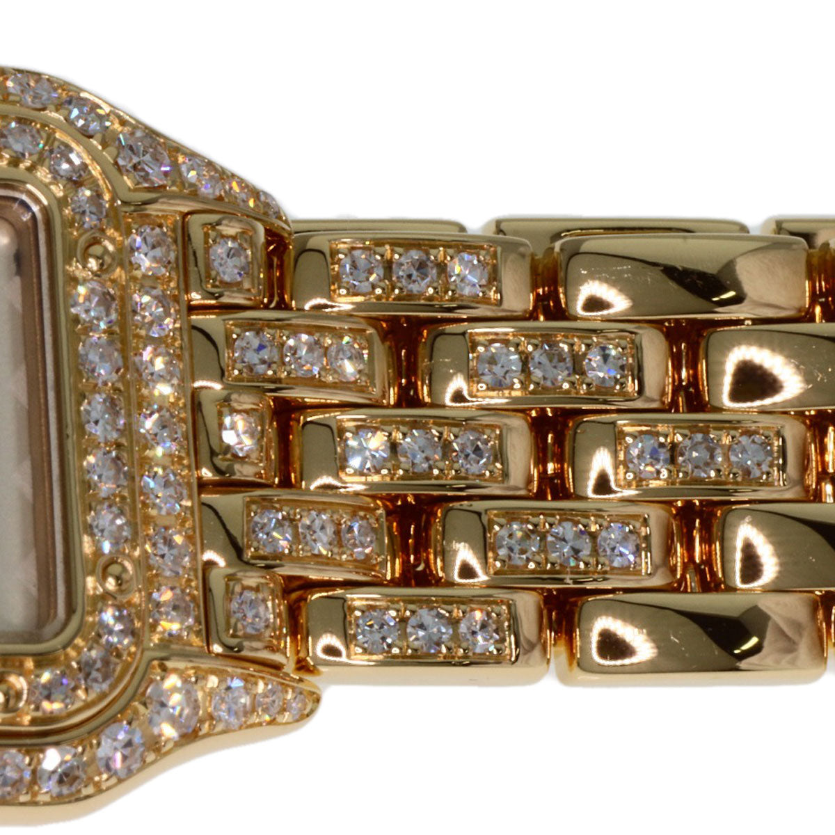 CARTIER Mini PANTHERE Double Bezel Diamond Watches WF3164FR K18 Yellow Gold/18K Yellow Gold Ladies