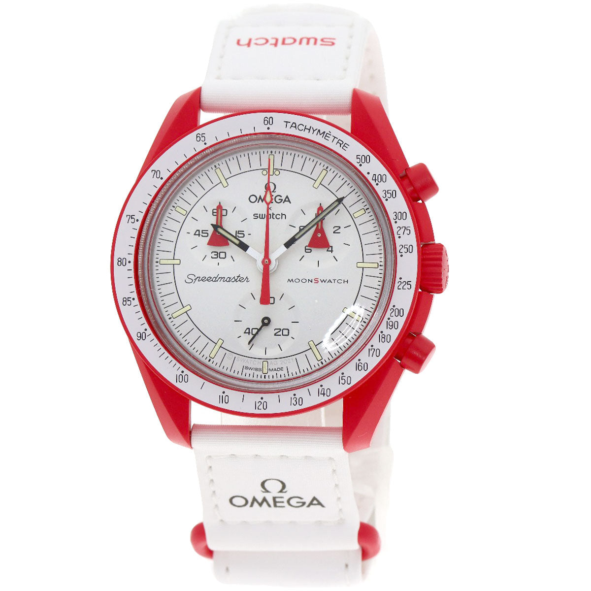 Swatch MISSION TO MARS Speedmaster Omega Collaboration Watches S033R100 Ceramic/Nylon mens