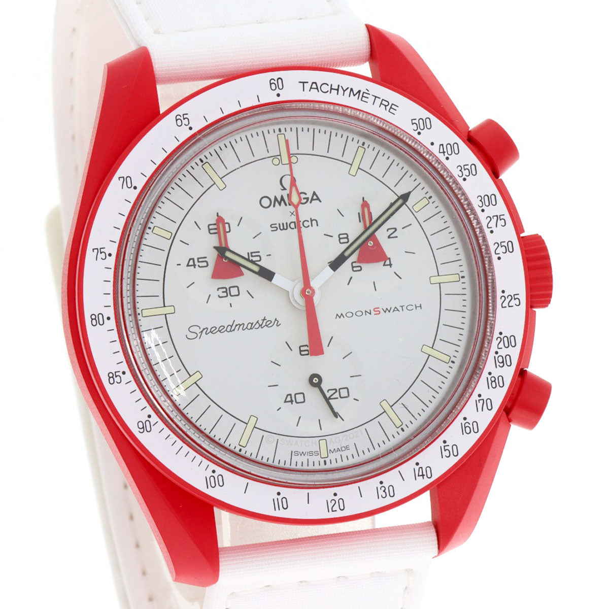 Swatch MISSION TO MARS Speedmaster Omega Collaboration Watches S033R100 Ceramic/Nylon mens