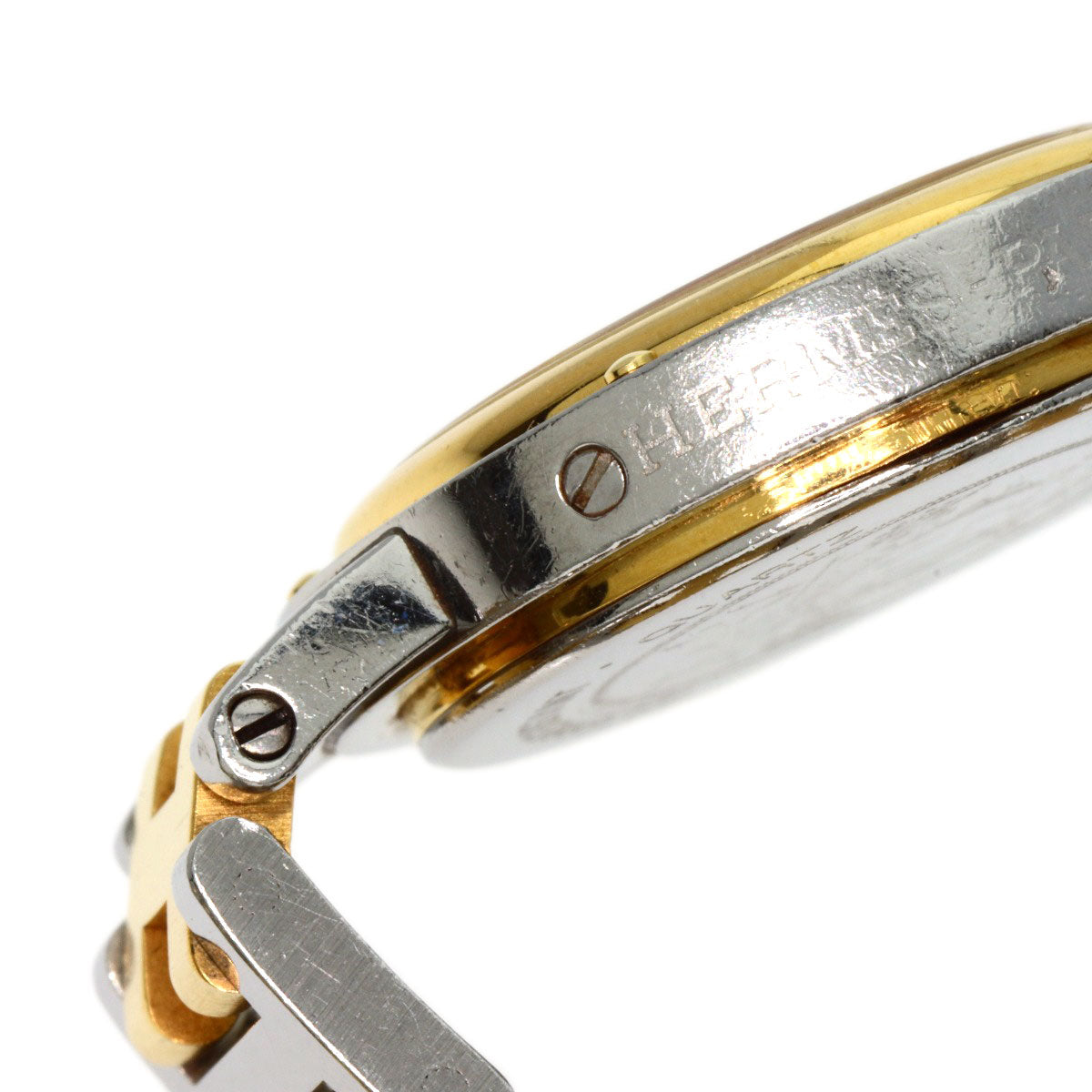 HERMES Clipper Old Belt Watches Stainless Steel/SSxGP Ladies