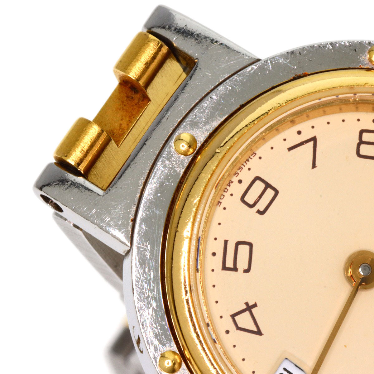 HERMES Clipper Old Belt Watches Stainless Steel/SSxGP Ladies