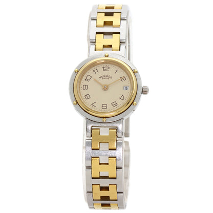 HERMES Clipper Old Belt Watches Stainless Steel/SSxGP Ladies
