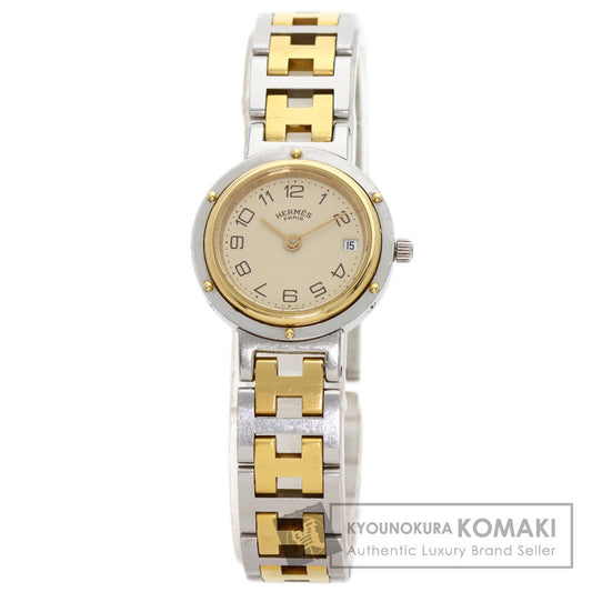 HERMES Clipper Old Belt Watches Stainless Steel/SSxGP Ladies