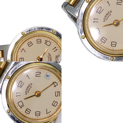 HERMES Clipper Old Belt Watches Stainless Steel/SSxGP Ladies