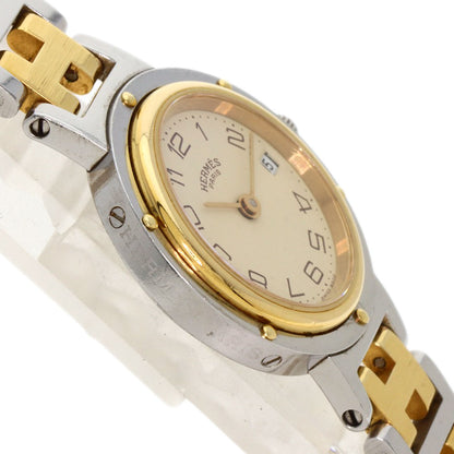 HERMES Clipper Old Belt Watches Stainless Steel/SSxGP Ladies