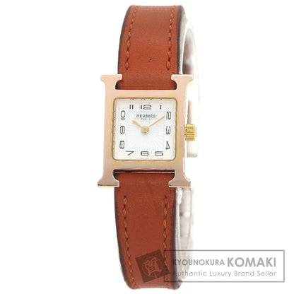 HERMES H watch mini Watches HH1.101 PGP/Leather Ladies
