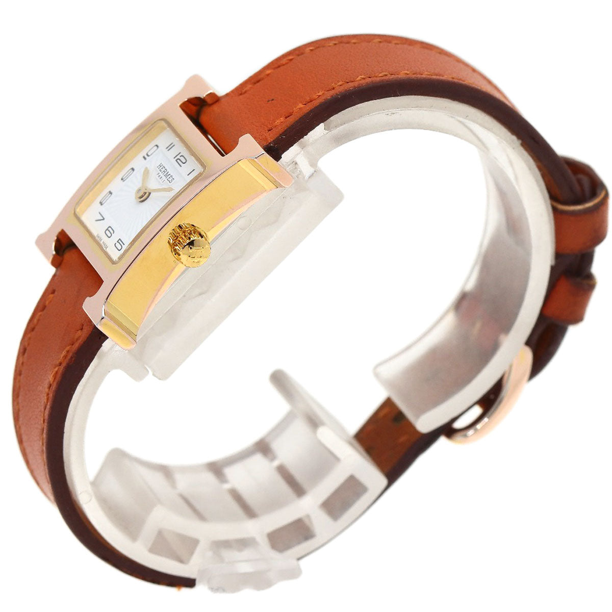 HERMES H watch mini Watches HH1.101 PGP/Leather Ladies
