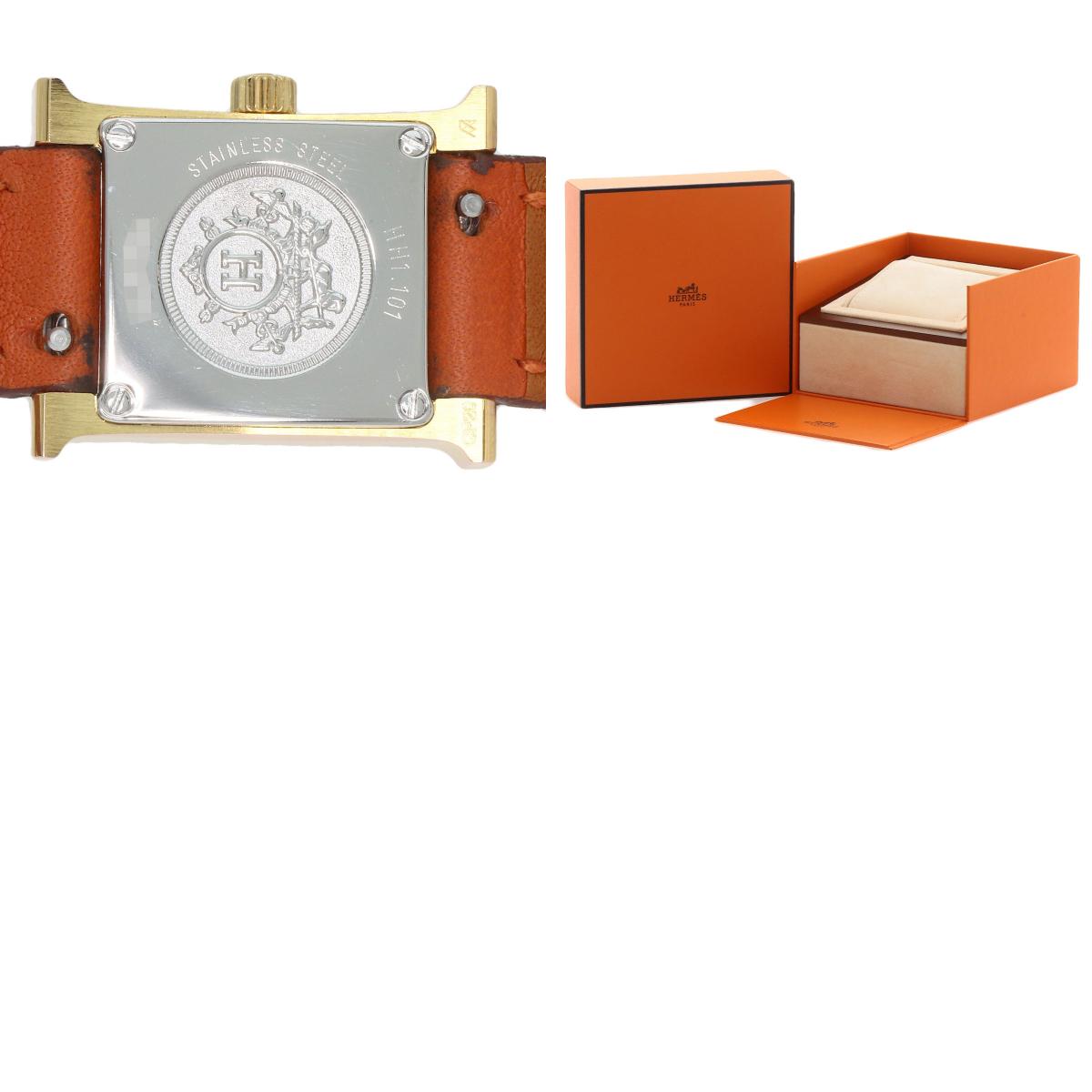 HERMES H watch mini Watches HH1.101 PGP/Leather Ladies