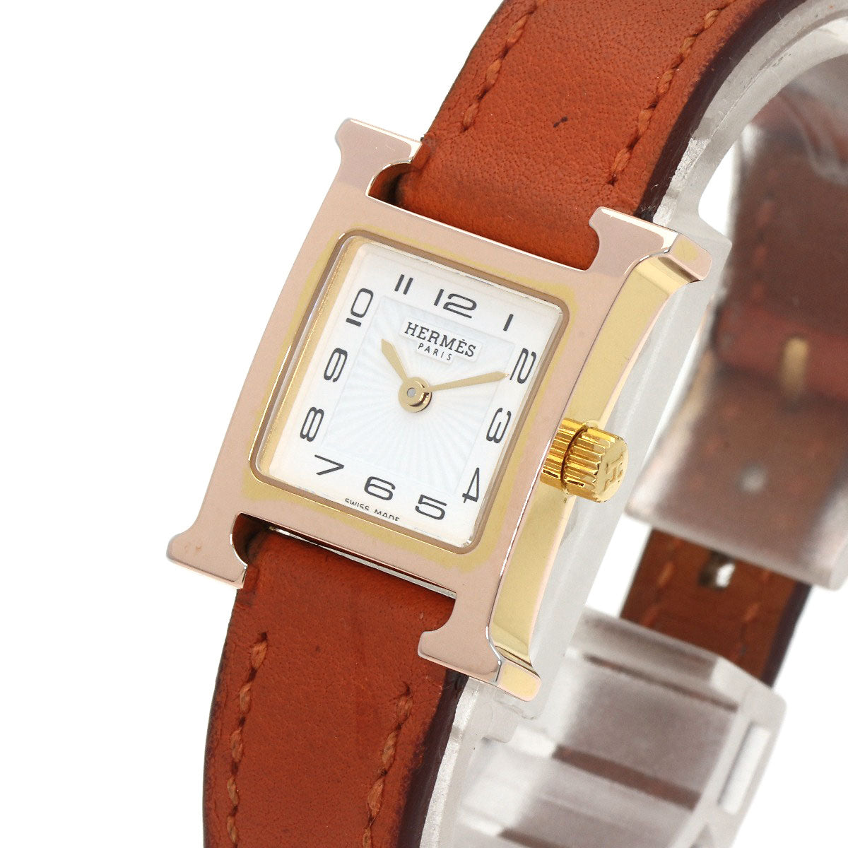 HERMES H watch mini Watches HH1.101 PGP/Leather Ladies