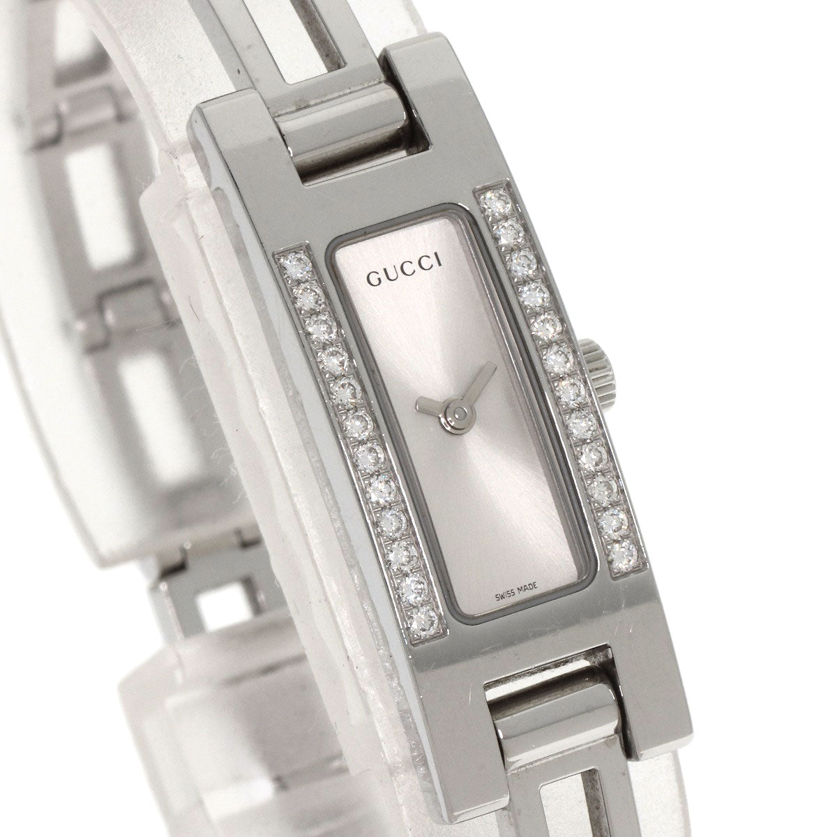 GUCCI DiamondBezel Watches 3900L Stainless Steel/Stainless Steel Ladies