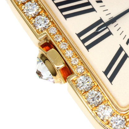 CARTIER Santos-Dumont Diamond Bezel Watches WH100451 K18 Pink Gold/Leather mens