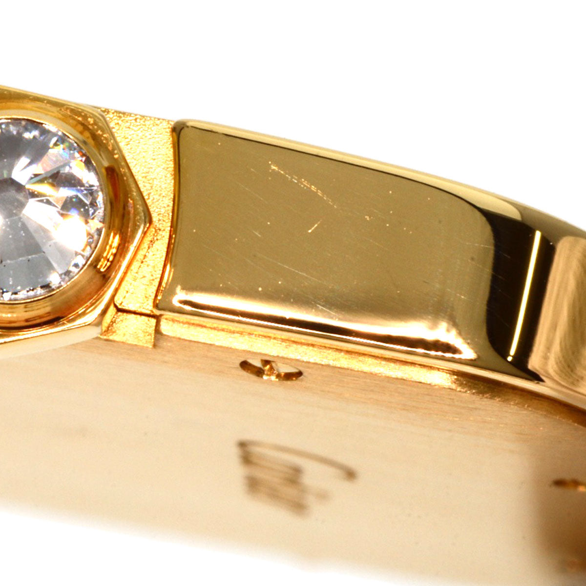 CARTIER Santos-Dumont Diamond Bezel Watches WH100451 K18 Pink Gold/Leather mens