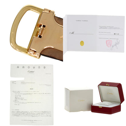 CARTIER Santos-Dumont Diamond Bezel Watches WH100451 K18 Pink Gold/Leather mens