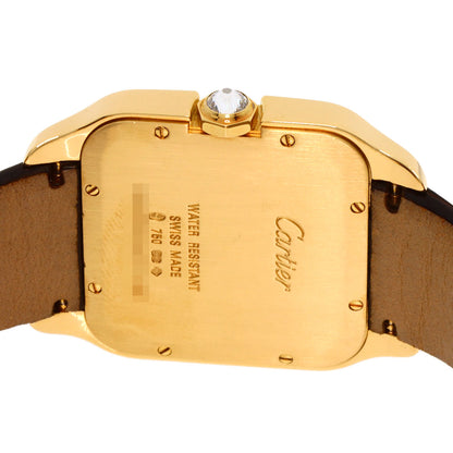 CARTIER Santos-Dumont Diamond Bezel Watches WH100451 K18 Pink Gold/Leather mens