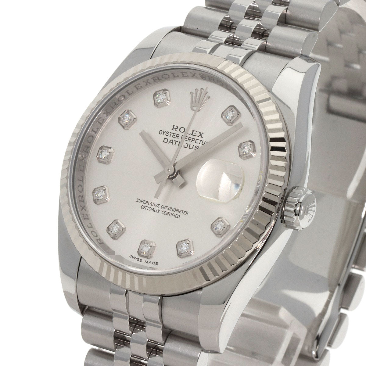 ROLEX DATEJUST 10P Diamond Watches 116234G Stainless Steel/Stainless Steel mens