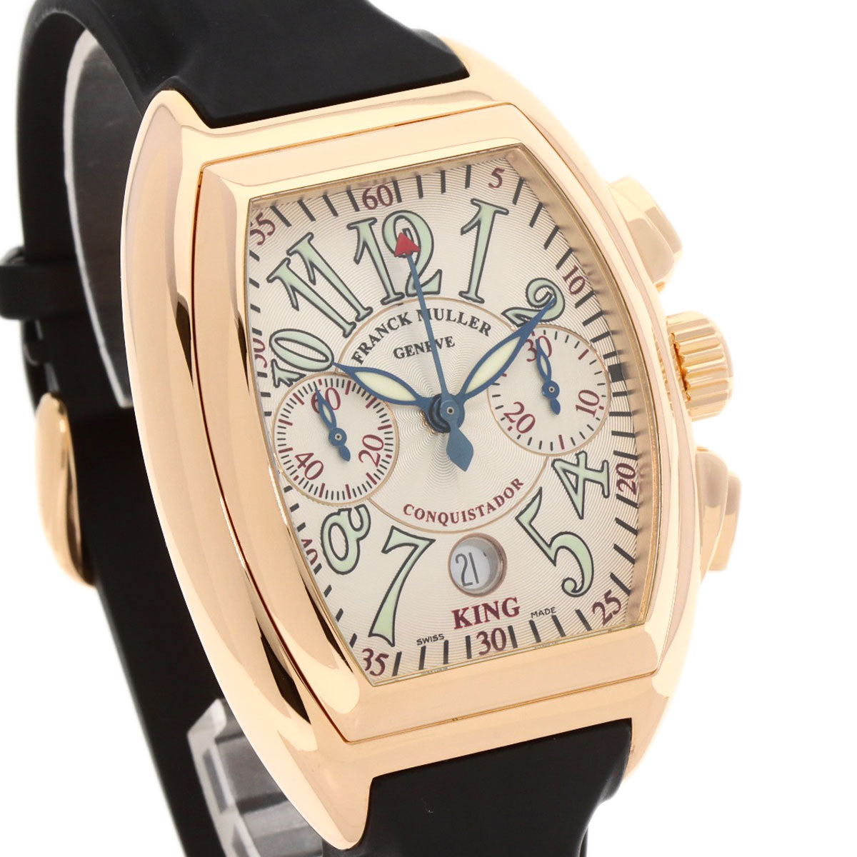 FRANCK MULLER Conquistador King Chronograph Watches 8001 CC KING K18 Pink Gold/Rubber mens