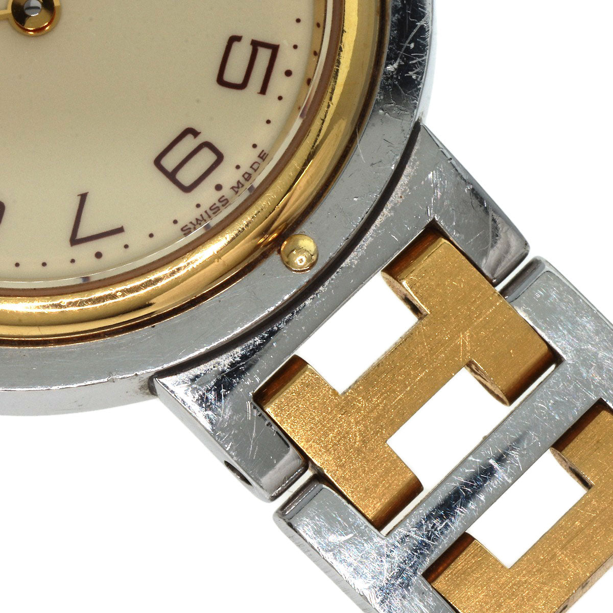 HERMES Clipper Watches Stainless Steel/SSxGP Ladies