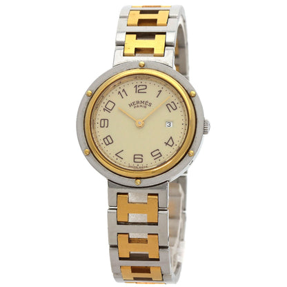 HERMES Clipper Watches Stainless Steel/SSxGP Ladies