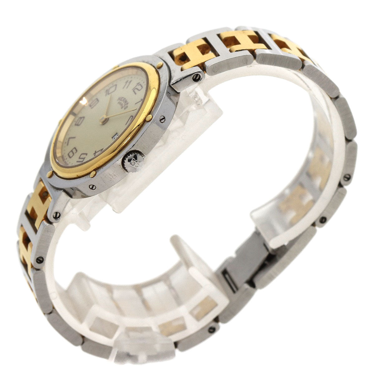 HERMES Clipper Watches  Stainless Steel/SSxGP Ladies