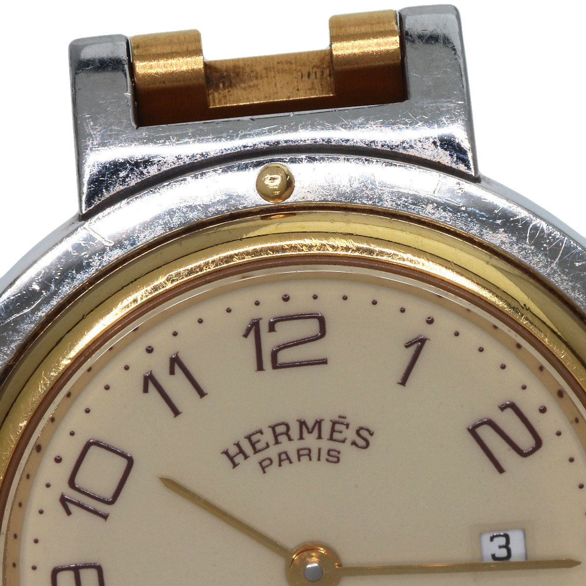 HERMES Clipper Watches  Stainless Steel/SSxGP Ladies