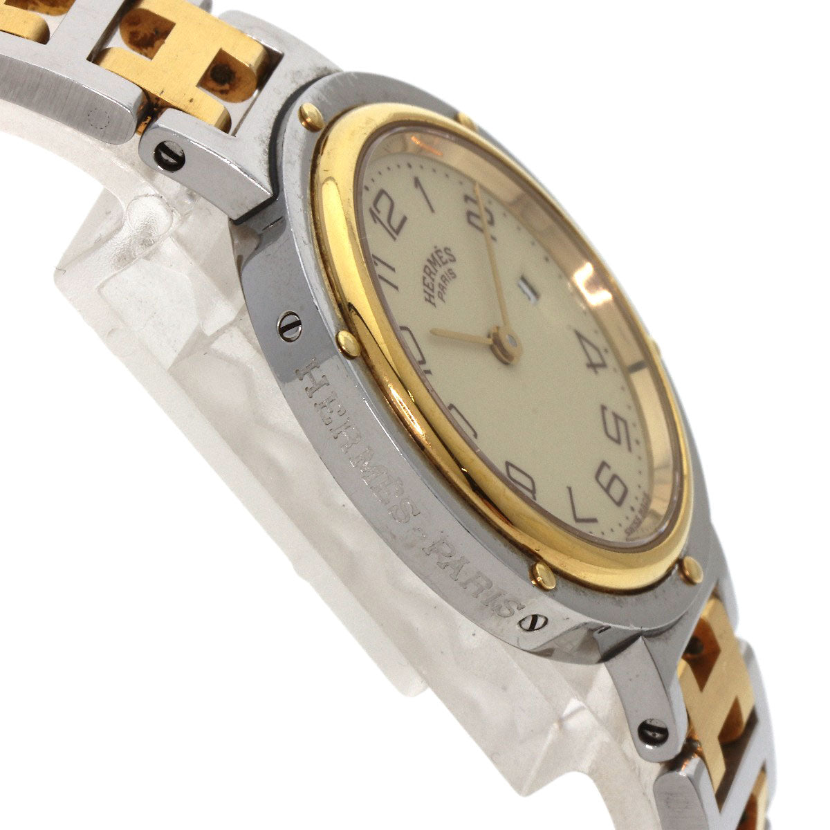 HERMES Clipper Watches Stainless Steel/SSxGP Ladies