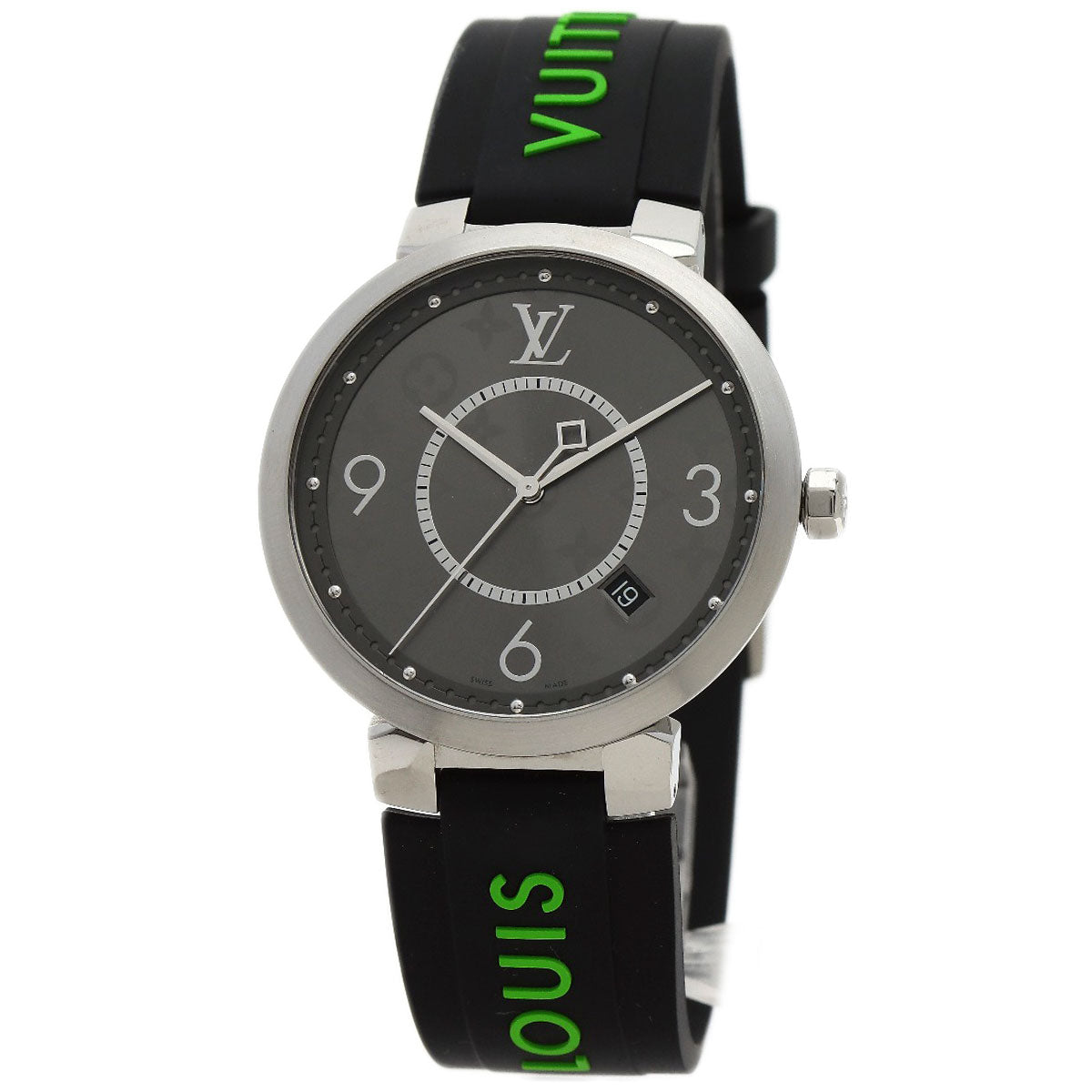 LOUIS VUITTON Tambour Slim Eclipse Watches Q1DM0 Stainless Steel/Rubber mens