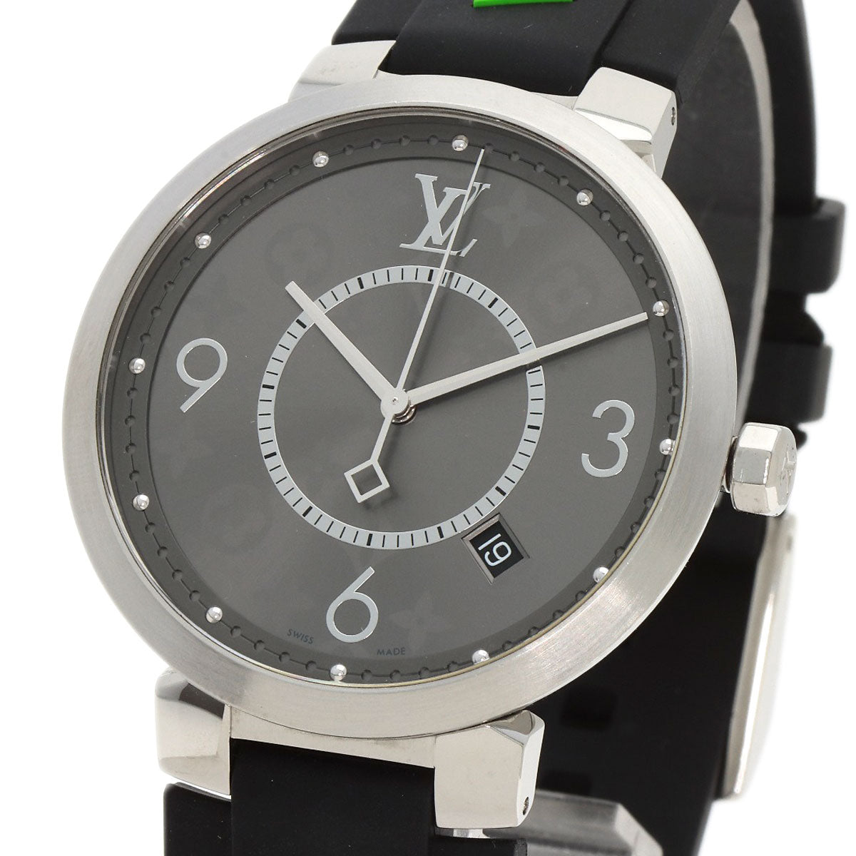 LOUIS VUITTON Tambour Slim Eclipse Watches Q1DM0 Stainless Steel/Rubber mens