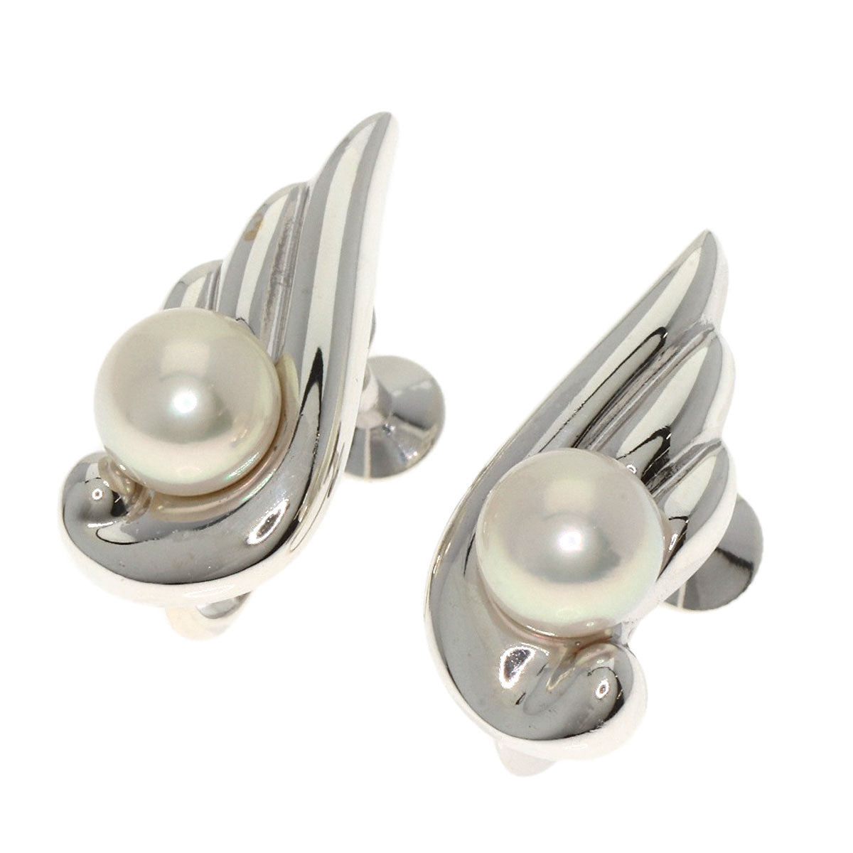 MIKIMOTO Pearl Pearl Earring Silver Ladies [Used]
