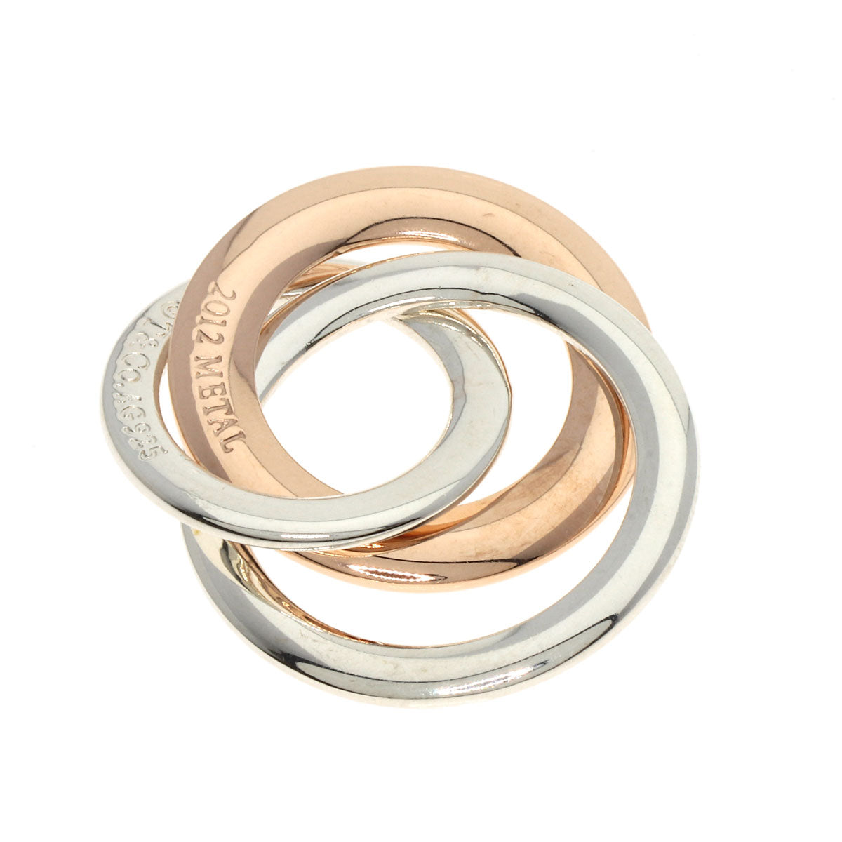 TIFFANY&Co. Interlocking Circle Pendant top Silver rubet metalLadies [Used]