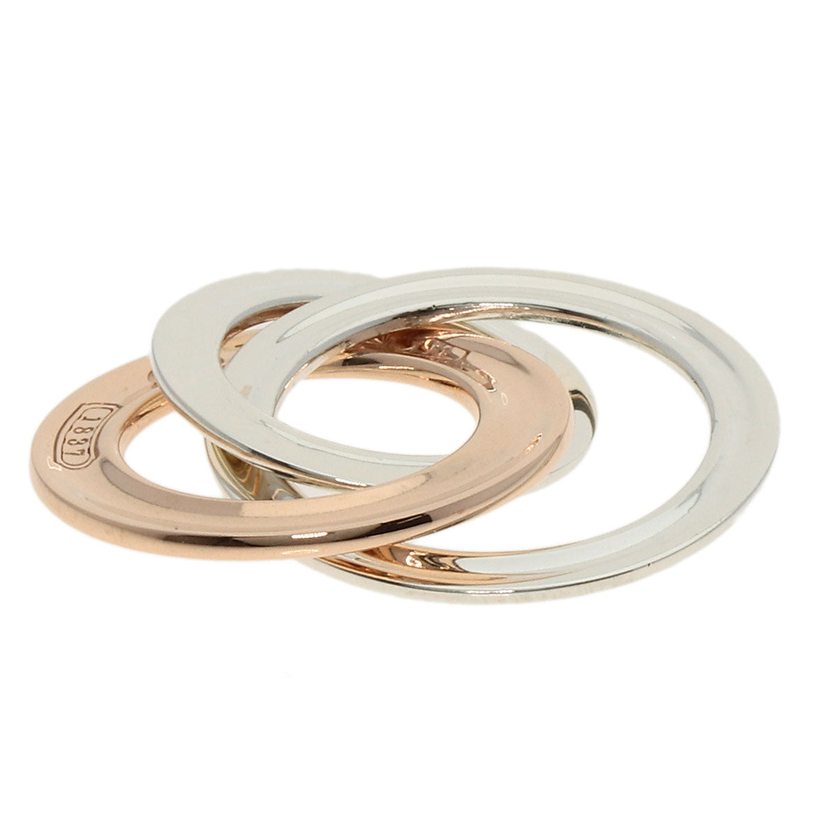 TIFFANY&Co. Interlocking Circle Pendant top Silver rubet metalLadies [Used]