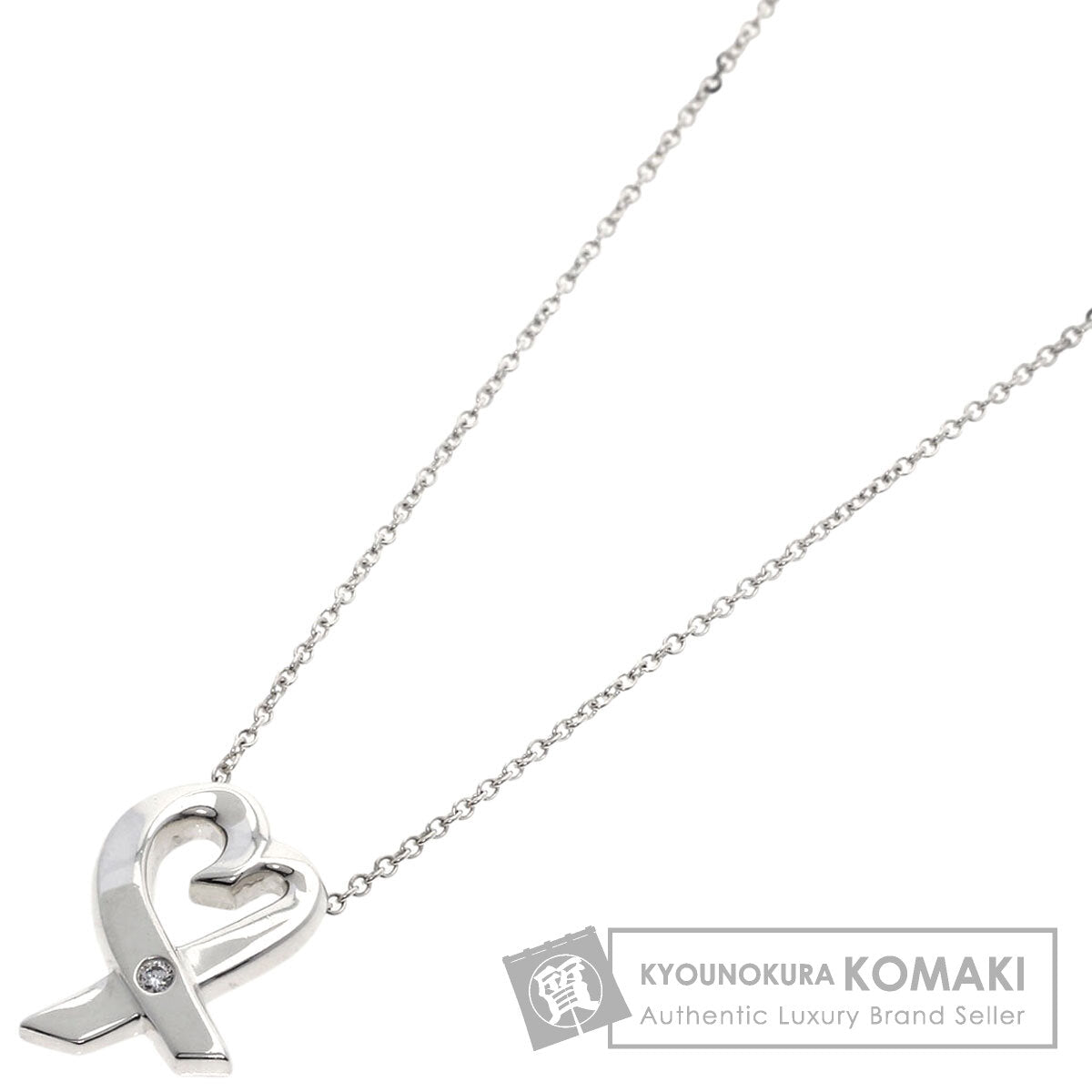 TIFFANY&Co.   Necklace Loving Heart 1P Diamond Silver Ladies