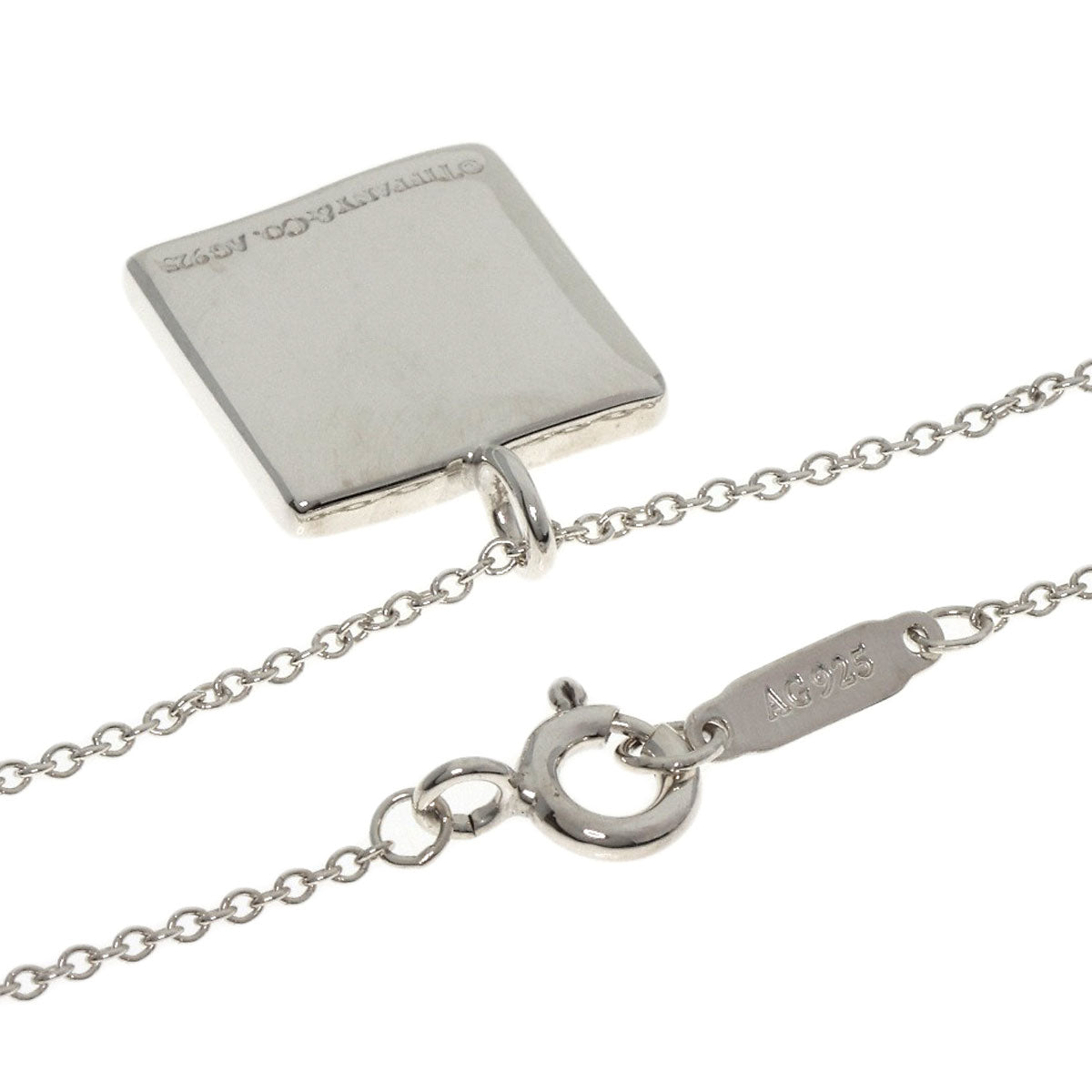 TIFFANY&Co. Notes Square Necklace Silver Ladies [Used]