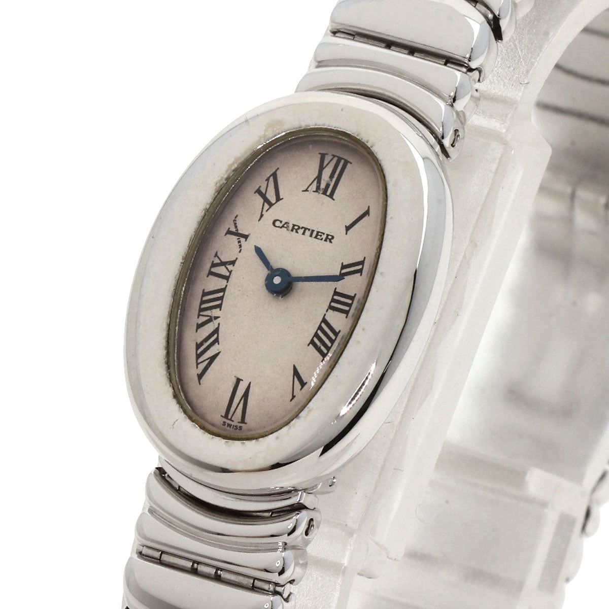 CARTIER Mini Baignoire Watches W15189L2 K18 White Gold/K18 White Gold Ladies