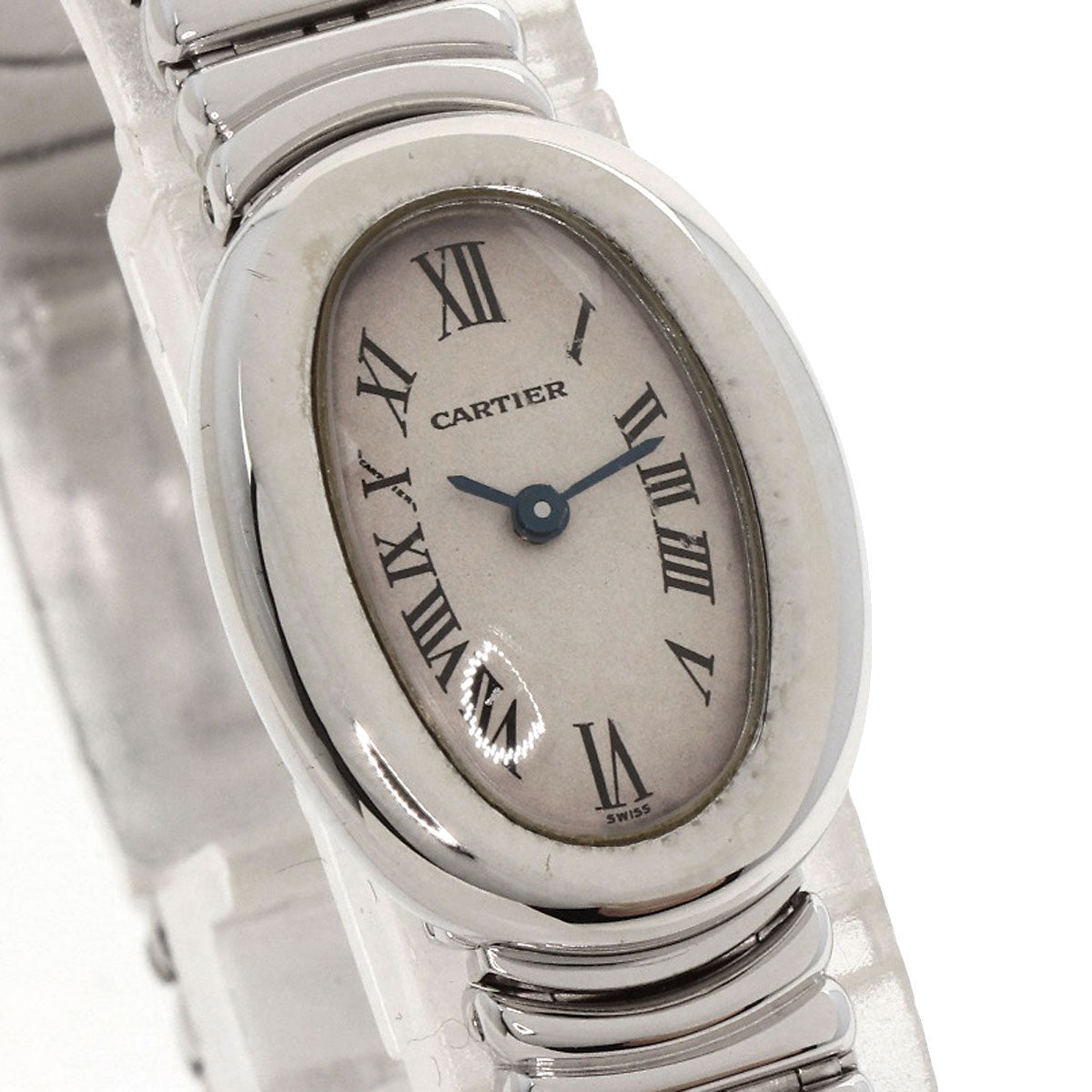CARTIER Mini Baignoire Watches W15189L2 K18 White Gold/K18 White Gold Ladies