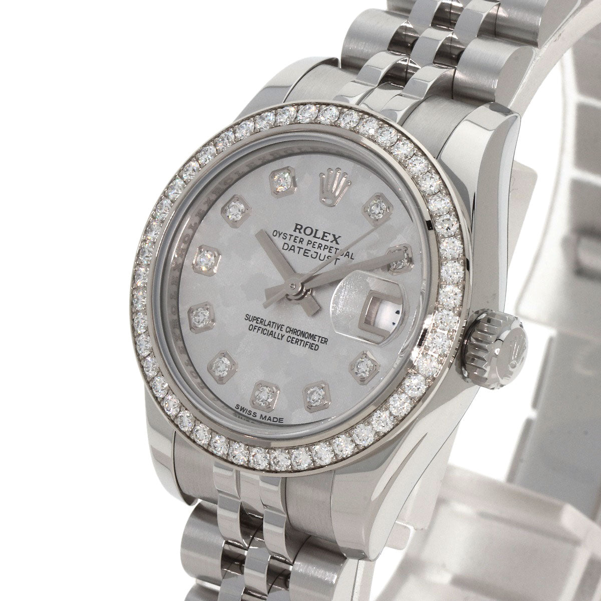 ROLEX Datejust 10P Diamond Crystal Watches 179384G Stainless Steel/Stainless Steel Ladies